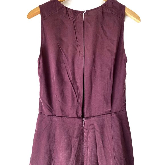 ARITZIA WILFRED PURPLE SILK DRESS WITH OPEN BACK - Picture 2 of 6